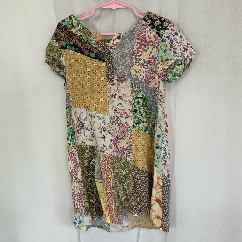 Zara Girls Casual Collections Patchwork Multiprint Tunic Dress Size 7